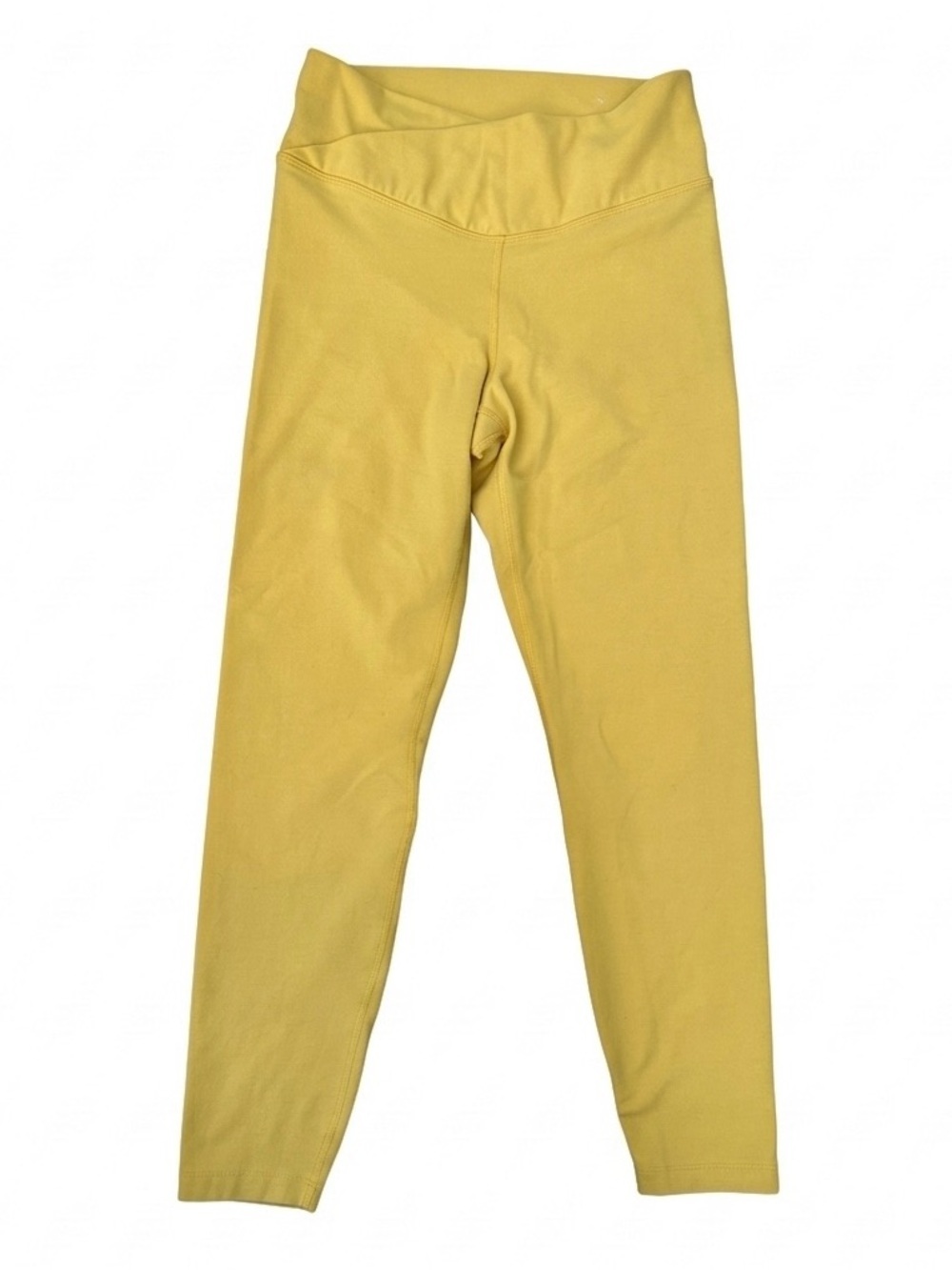 Women’s Crossover High Waist Colorful Yellow Fitness Leggings Athleisure Casual
